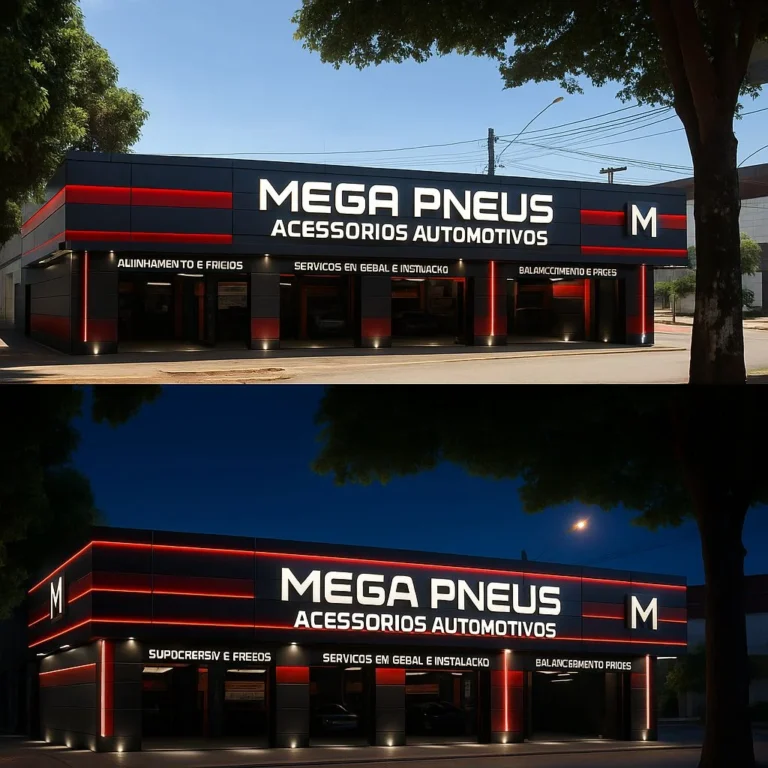 Fachada comercial em lona impressa