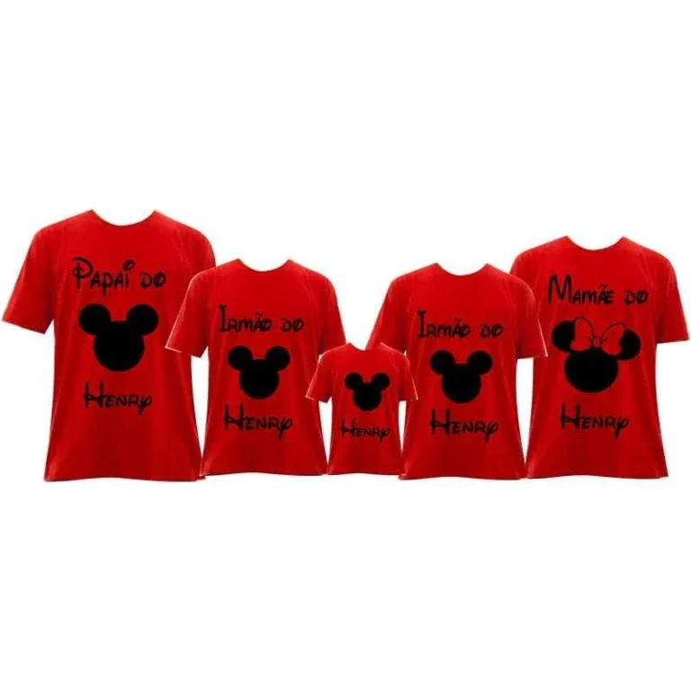 Modelos de camisetas vermelhas para família